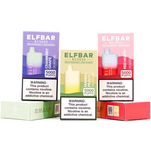 ELF BAR 5000 PUFF RECHARGEABLE DISPOSABLE (USB-C) (5% NIC)